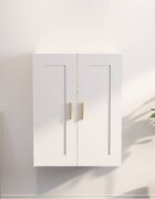 vidaXL Стенен шкаф бял 695x325x90 см инженерно дърво