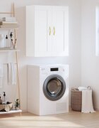 vidaXL Стенен шкаф бял 695x34x90 см инженерно дърво
