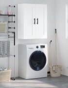 vidaXL Стенен шкаф бял 695x34x90 см инженерно дърво