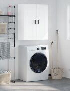 vidaXL Стенен шкаф бял 695x34x90 см инженерно дърво