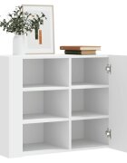 vidaXL Стенен шкаф бял 75x35x60 см инженерно дърво
