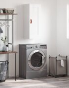 vidaXL Стенен шкаф бял гланц 345x34x90 см инженерно дърво
