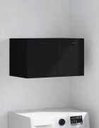 vidaXL Стенен шкаф черен 60x365x35 см инженерно дърво