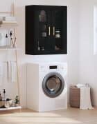 vidaXL Стенен шкаф черен 695x34x90 см