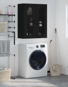 vidaXL Стенен шкаф черен 695x34x90 см