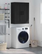 vidaXL Стенен шкаф черен 695x34x90 см инженерно дърво