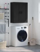 vidaXL Стенен шкаф черен 695x34x90 см инженерно дърво