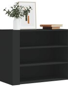 vidaXL Стенен шкаф черен 75x35x60 см инженерно дърво