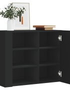 vidaXL Стенен шкаф черен 75x35x60 см инженерно дърво