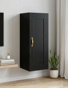 vidaXL Стенен шкаф Черен дъб 345 x 34 x 90 см Инженерна дървесина