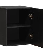 vidaXL Стенен шкаф Черно 38 x 33 x 48 см Солидно мангово дърво