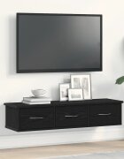 vidaXL Стенен шкаф черно и дъб 88x26x185 см инженерно дърво