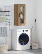 vidaXL Стенен шкаф Дъб 345 x 34 x 90 см Инженерна дървесина и стъкло