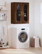 vidaXL Стенен шкаф кафяв дъб 695x34x90 см