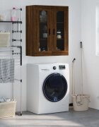 vidaXL Стенен шкаф кафяв дъб 695x34x90 см