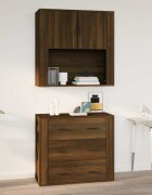 vidaXL Стенен шкаф кафяв дъб 80x33x80 см инженерно дърво