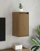 vidaXL Стенен шкаф меденокафяв 30x30x60 см борово дърво масив