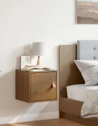 vidaXL Стенен шкаф меденокафяв 315x30x30 см борово дърво масив