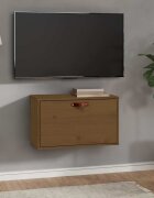 vidaXL Стенен шкаф меденокафяв 60x30x35 см борово дърво масив