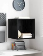 vidaXL Стенен шкаф Монтиране на стена Черния дъб 37 x 37 x 37 см
