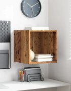 vidaXL Стенен шкаф Монтиране на стена Старо дърво 37 x 37 x 37 см