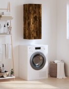 vidaXL Стенен шкаф опушен дъб 345x34x90 см
