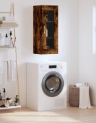 vidaXL Стенен шкаф опушен дъб 345x34x90 см