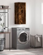 vidaXL Стенен шкаф опушен дъб 345x34x90 см