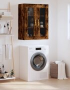 vidaXL Стенен шкаф опушен дъб 695x34x90 см