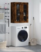 vidaXL Стенен шкаф опушен дъб 695x34x90 см