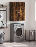 vidaXL Стенен шкаф опушен дъб 695x34x90 см