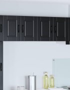 vidaXL Стенен шкаф PORTO 2 бр. Черно Инженерна дървесина