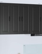 vidaXL Стенен шкаф PORTO 2 бр. Черно Инженерна дървесина