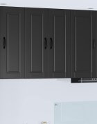 vidaXL Стенен шкаф PORTO Черно 60 x 31 x 80 см Инженерна дървесина