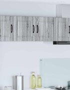 vidaXL Стенен шкаф PORTO Сив Сонома 80 x 31 x 40 см