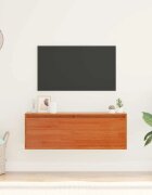vidaXL Стенен шкаф с рафт Кафяво с восъчно покритие 100 x 30 x 35 см