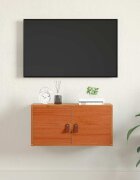 vidaXL Стенен шкаф с рафт Кафяво с восъчно покритие 60 x 30 x 30 cm