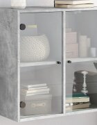 vidaXL Стенен шкаф със стъклени врати бетонно сив 68x37x685 см