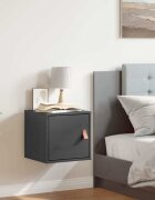vidaXL Стенен шкаф сив 315x30x30 см борово дърво масив