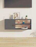 vidaXL Стенен шкаф сив 80x30x30 см борово дърво масив