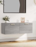 vidaXL Стенен шкаф сив сонома 100x365x35 см инженерно дърво