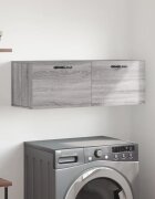 vidaXL Стенен шкаф сив сонома 100x365x35 см инженерно дърво