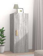 vidaXL Стенен шкаф сив сонома 345x34x90 см инженерно дърво