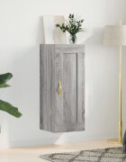 vidaXL Стенен шкаф сив сонома 345x34x90 см инженерно дърво