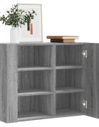 vidaXL Стенен шкаф сив сонома 75x35x60 см инженерно дърво