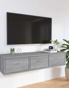vidaXL Стенен шкаф сив сонома 88x26x185 см инженерно дърво