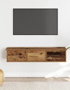 vidaXL Стенен шкаф старо дърво 88x26x185 см инженерно дърво