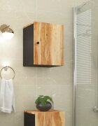 vidaXL Стенен шкаф за баня 38x33x48 см масивно акациево дърво
