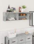 vidaXL Стенен шкаф за баня бетонно сив 100x25x30 см инженерно дърво