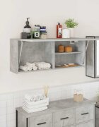 vidaXL Стенен шкаф за баня бетонно сив 100x25x40 см инженерно дърво
